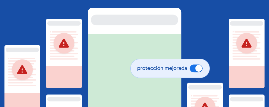 Cuando la protección mejorada está activada, te protege en diferentes sitios web y productos de Google